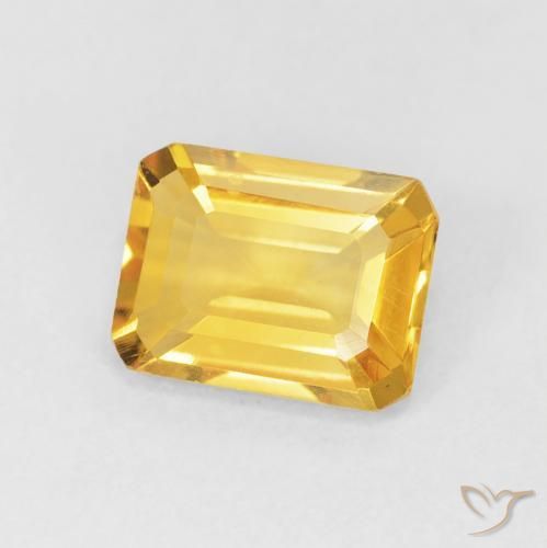 1.40 ct Golden Citrine Stone, Natural Citrine in Octagon Step Cut Shape for Sale