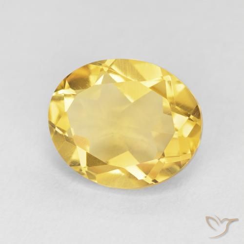 4.34 ct Golden Citrine Stone, Natural Citrine in Oval Facet Shape for Sale