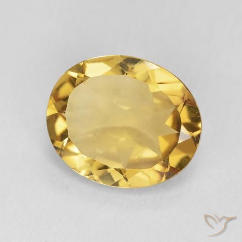 3.76 ct Golden Citrine Stone, Natural Citrine in Oval Facet Shape for Sale