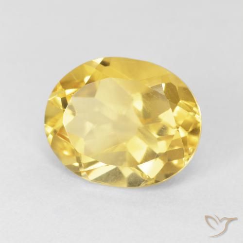 4.24 ct Golden Citrine Stone, Natural Citrine in Oval Facet Shape for Sale