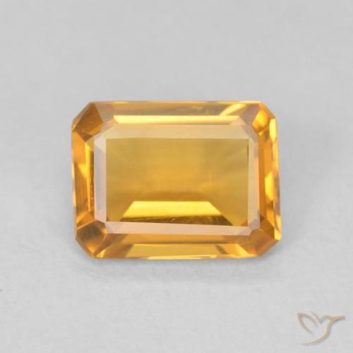 1.07ct Natural Orange-Gold Citrine, Emerald Cut, VVS-VS