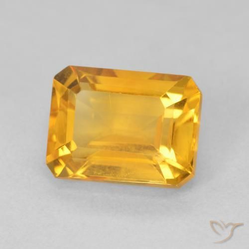 1.72 ct Golden Citrine Stone, Natural Citrine in Octagon Step Cut Shape for Sale