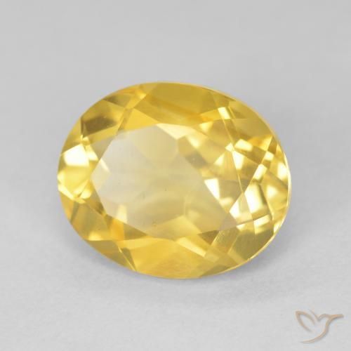 4.43 ct Golden Citrine Stone, Natural Citrine in Oval Facet Shape for Sale