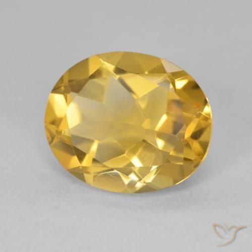 4.06 ct Golden Citrine Stone, Natural Citrine in Oval Facet Shape for Sale