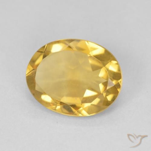 3.15 ct Golden Citrine Stone, Natural Citrine in Oval Facet Shape for Sale