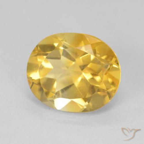 4.67 ct Golden Citrine Stone, Natural Citrine in Oval Facet Shape for Sale