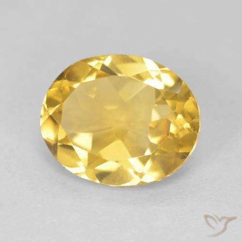 4.08 ct Golden Citrine Stone, Natural Citrine in Oval Facet Shape for Sale