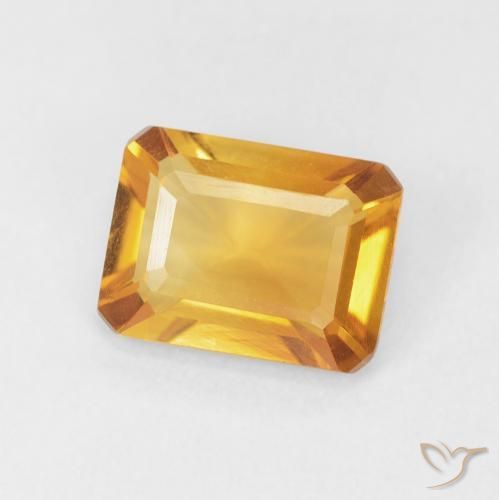 1.32 ct Golden Citrine Stone, Natural Citrine in Octagon Step Cut Shape for Sale