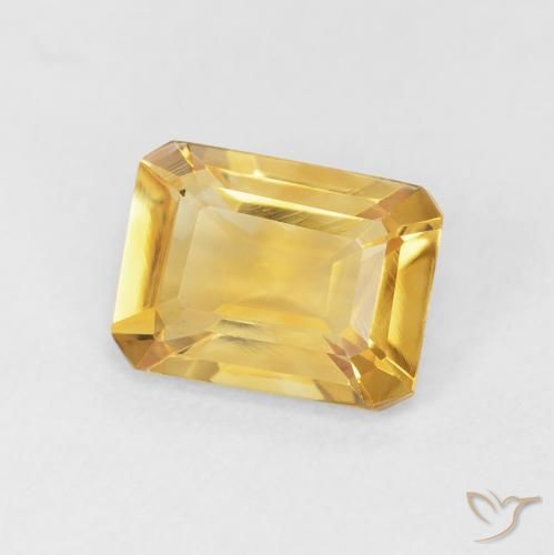 1.37 ct Golden Citrine Stone, Natural Citrine in Octagon Step Cut Shape for Sale
