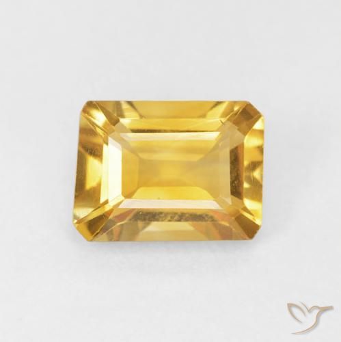 1.35ct Natural Golden Citrine, Emerald Cut, VVS