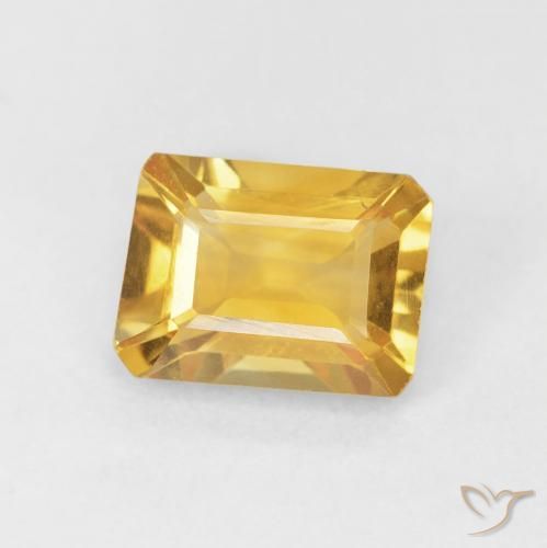 1.35 ct Golden Citrine Stone, Natural Citrine in Octagon Step Cut Shape for Sale