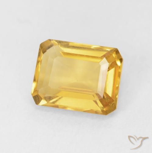 1.66 ct Golden Citrine Stone, Natural Citrine in Octagon Step Cut Shape for Sale