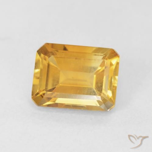 1.54 ct Golden Citrine Stone, Natural Citrine in Octagon Step Cut Shape for Sale