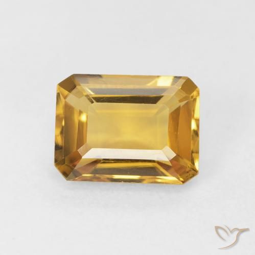 1.46ct Natural Golden Citrine, Emerald Cut, VVS