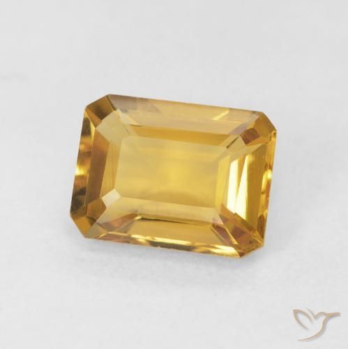 1.46 ct Golden Citrine Stone, Natural Citrine in Octagon Step Cut Shape for Sale