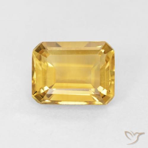 1.57ct Natural Golden Citrine, Emerald Cut, VVS