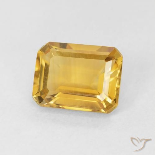 1.57 ct Golden Citrine Stone, Natural Citrine in Octagon Step Cut Shape for Sale