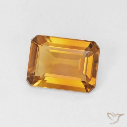 1.10 ct Golden Citrine Stone, Natural Citrine in Octagon Step Cut Shape for Sale