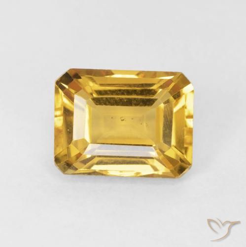 1.62ct Natural Golden Citrine, Emerald Cut, VS