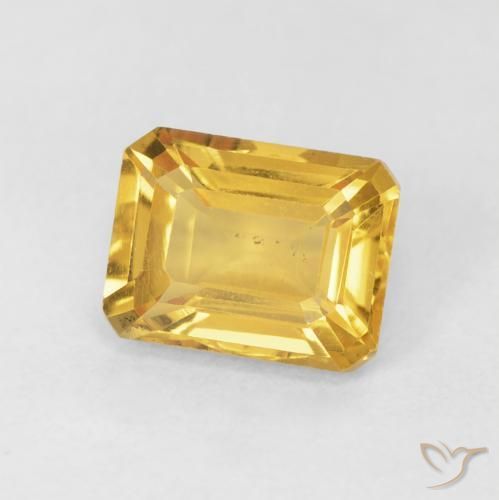 1.62 ct Golden Citrine Stone, Natural Citrine in Octagon Step Cut Shape for Sale