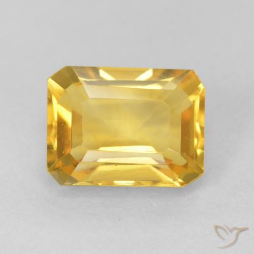 1.76ct Natural Golden-Orange Citrine, Emerald Cut, VVS