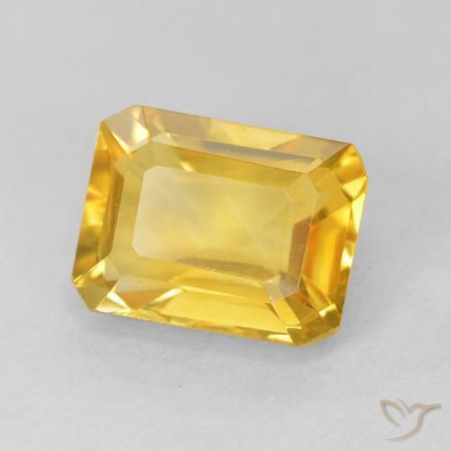 1.76 ct Golden Citrine Stone, Natural Citrine in Octagon Step Cut Shape for Sale