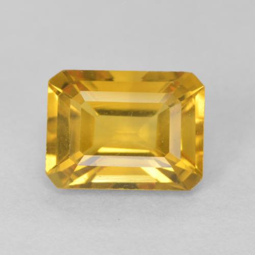 1.66ct Natural Bright Gold Citrine, Emerald Cut, VVS