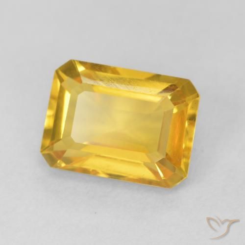1.56 ct Golden Citrine Stone, Natural Citrine in Octagon Step Cut Shape for Sale