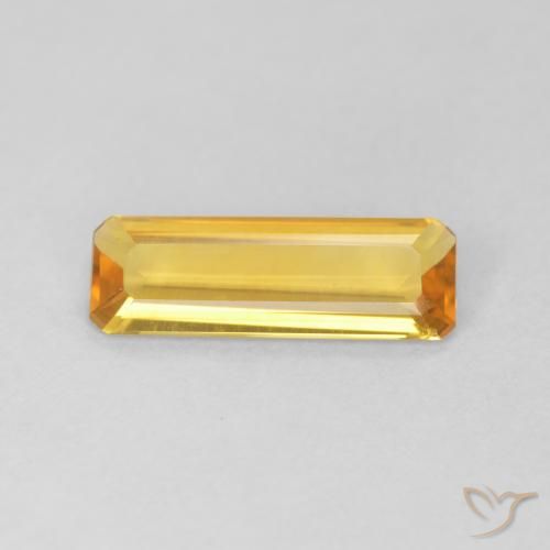 0.86ct Natural Bright Gold Citrine, Emerald Cut, VVS