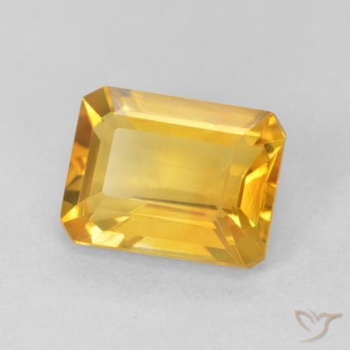 1.51 ct Golden Citrine Stone, Natural Citrine in Octagon Step Cut Shape for Sale