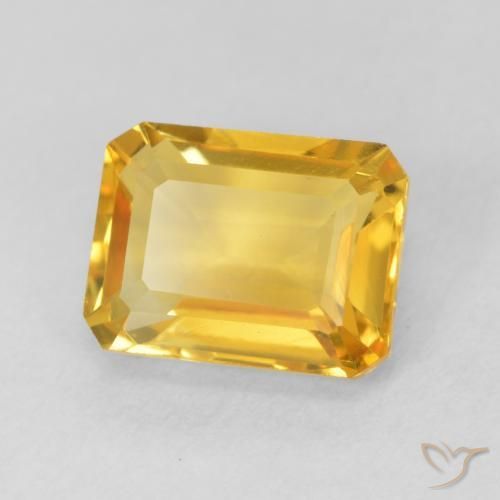 1.78 ct Golden Citrine Stone, Natural Citrine in Octagon Step Cut Shape for Sale