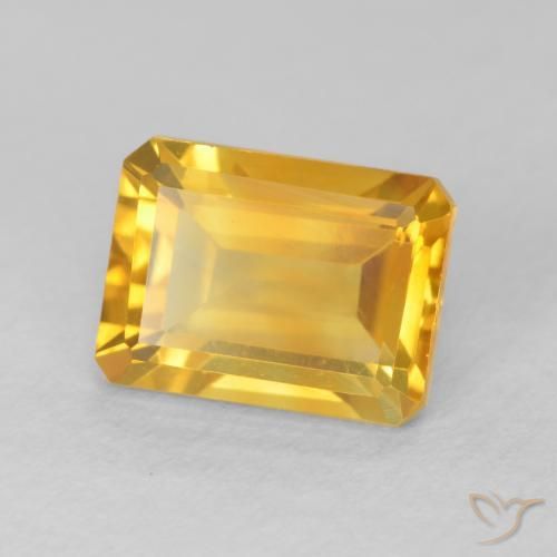 1.63 ct Golden Citrine Stone, Natural Citrine in Octagon Step Cut Shape for Sale
