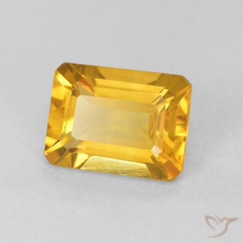 1.47 ct Golden Citrine Stone, Natural Citrine in Octagon Step Cut Shape for Sale
