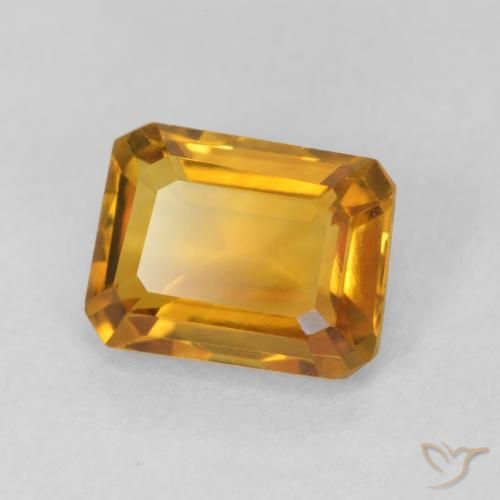 1.52 ct Golden Citrine Stone, Natural Citrine in Octagon Step Cut Shape for Sale