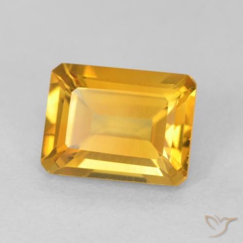 1.54 ct Golden Citrine Stone, Natural Citrine in Octagon Step Cut Shape for Sale