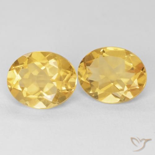 8.17 ctw Golden Citrine Stones, Natural Citrine in Oval Facet Shape for Sale