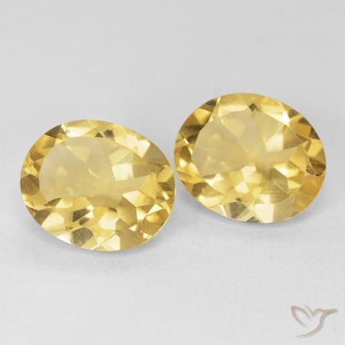 8.11 ctw Golden Citrine Stones, Natural Citrine in Oval Facet Shape for Sale