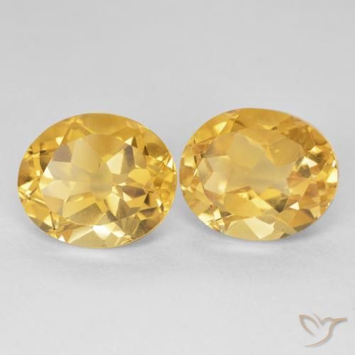 10.11 ctw Golden Citrine Stones, Natural Citrine in Oval Facet Shape for Sale