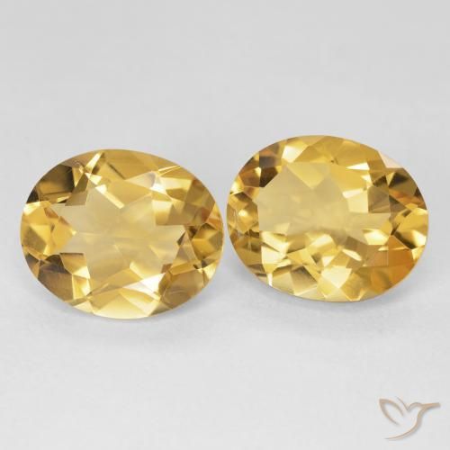 7.89 ctw Golden Citrine Stones, Natural Citrine in Oval Facet Shape for Sale