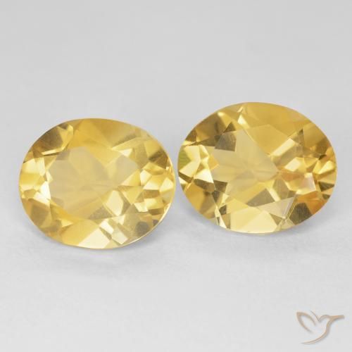 8.40 ctw Golden Citrine Stones, Natural Citrine in Oval Facet Shape for Sale
