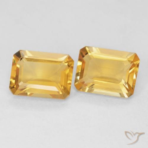 2.73 ctw Golden Citrine Stones, Natural Citrine in Octagon Step Cut Shape for Sale