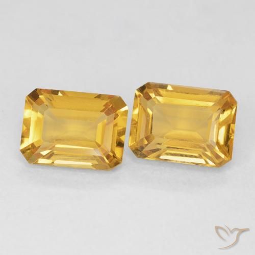2.80 ctw Golden Citrine Stones, Natural Citrine in Octagon Step Cut Shape for Sale
