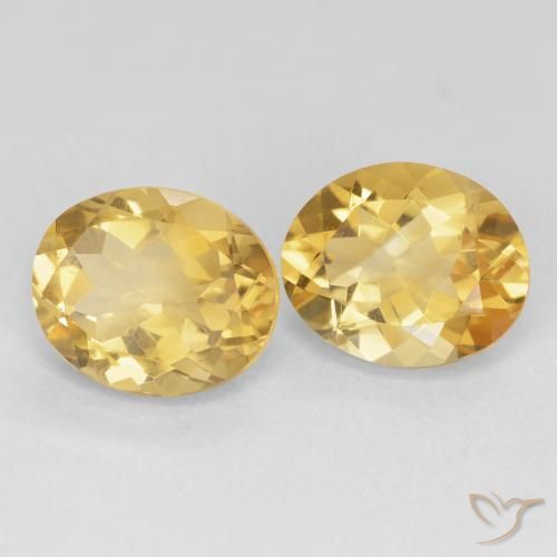 8.47 ctw Golden Citrine Stones, Natural Citrine in Oval Facet Shape for Sale
