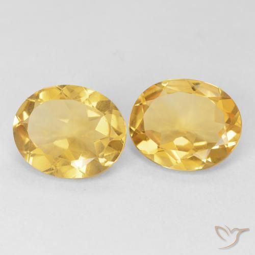 7.42 ctw Golden Citrine Stones, Natural Citrine in Oval Facet Shape for Sale