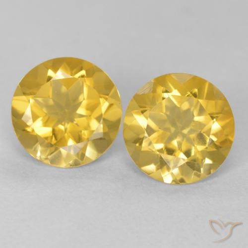 3.39ctw Natural Medium Golden Citrine, Round, VVS-VS