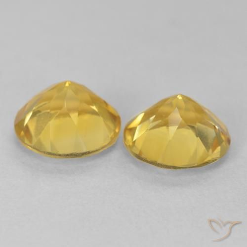 Citrine Gemstones in 8 mm (calibrated) Size for Sale, Citrine Stones in Medium Golden Color
