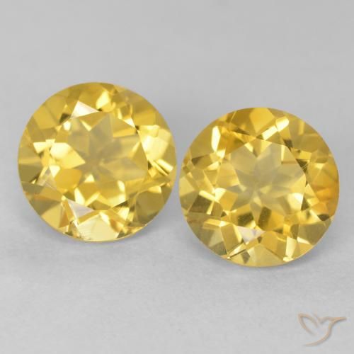3.92ctw Natural Golden Orange Citrine, Round, VVS-VS