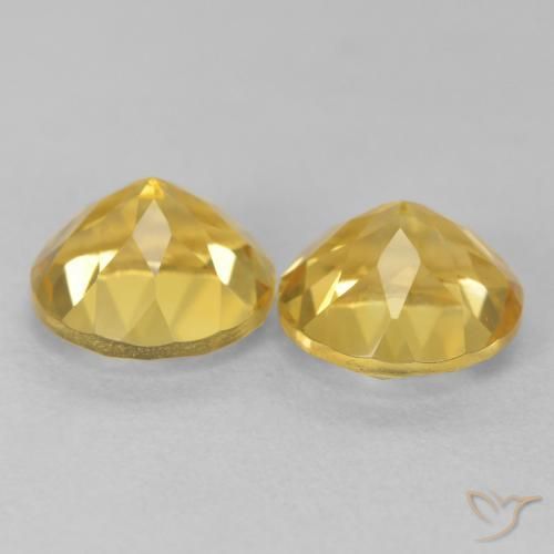 Citrine Gemstones in 8 mm (calibrated) Size for Sale, Citrine Stones in Golden Orange Color