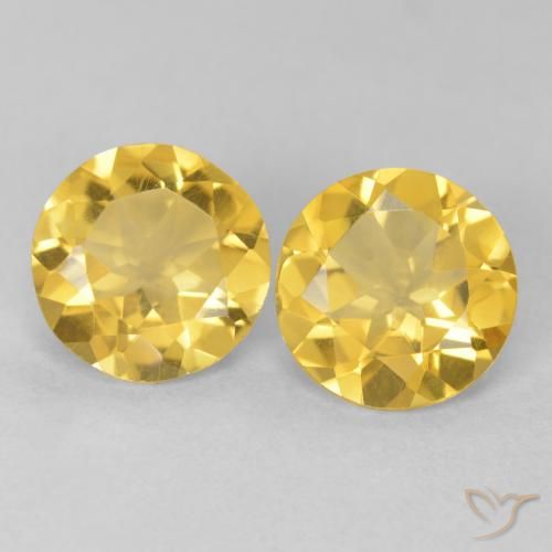 2.81ctw Natural Medium Golden Citrine, Round, VVS-VS