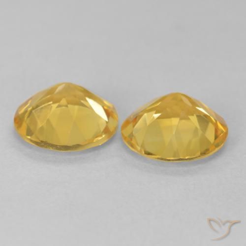 Citrine Gemstones in 8 mm (calibrated) Size for Sale, Citrine Stones in Medium Golden Color